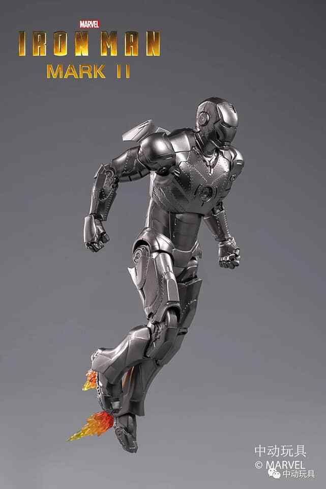 Mô hình nhân vật Marvel Iron man người sắt có đèn MK2 Mark II Avengers SHF tỉ lệ 1:10 18CM ZD Toys FG263