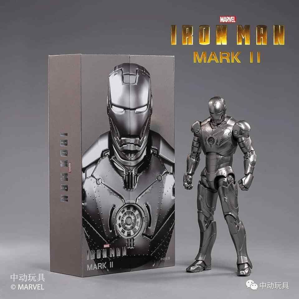  Mô hình nhân vật Marvel Iron man người sắt có đèn MK2 Mark II Avengers SHF tỉ lệ 1:10 18CM ZD Toys FG263 