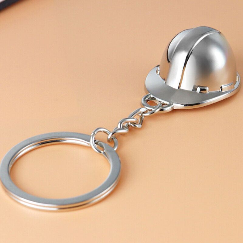 Móc khóa kim loại hình nón fullface - nón công trình kích thước 8cm MK021