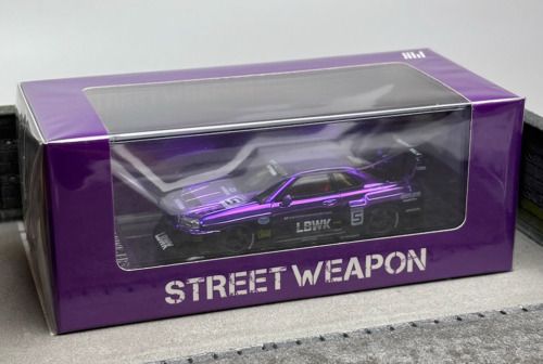 Mô hình xe Nissan Super Silhouette ER34 LBWK Chrome Purple #5 BRIDE Special Limited Edition 499pcs tỉ lệ 1:64 Street weapon OT64076