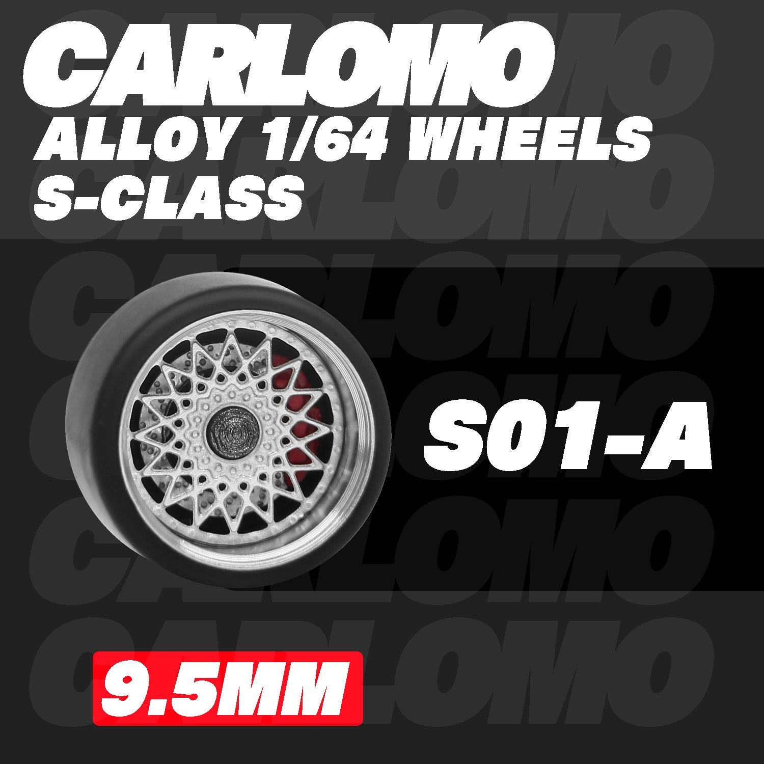 Phụ kiện độ bánh cho xe mô hình Carlomo Wheels S-Class kích thước 9,5mm bằng kim loại tỉ lệ 1:64 Carlomo S0