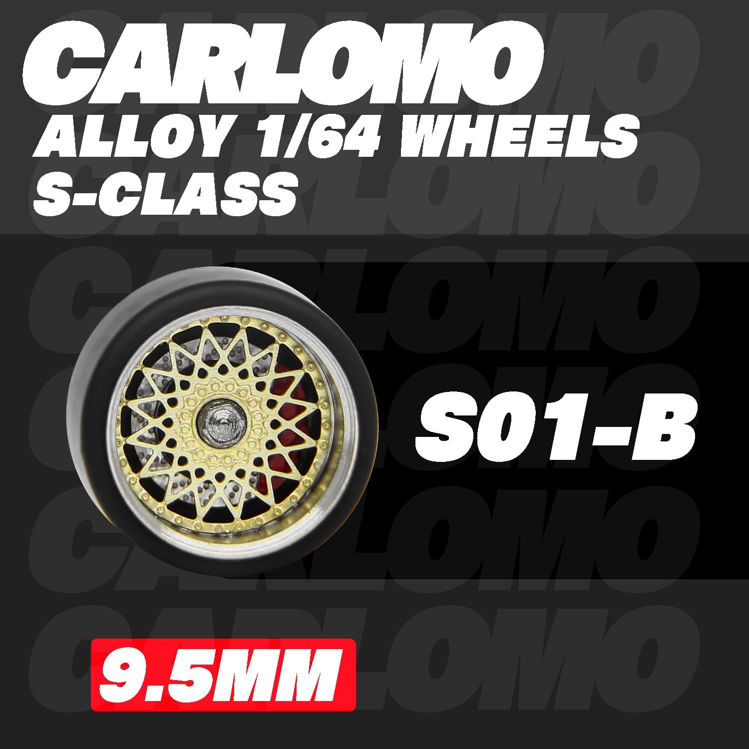 Phụ kiện độ bánh cho xe mô hình Carlomo Wheels S-Class kích thước 9,5mm bằng kim loại tỉ lệ 1:64 Carlomo S0