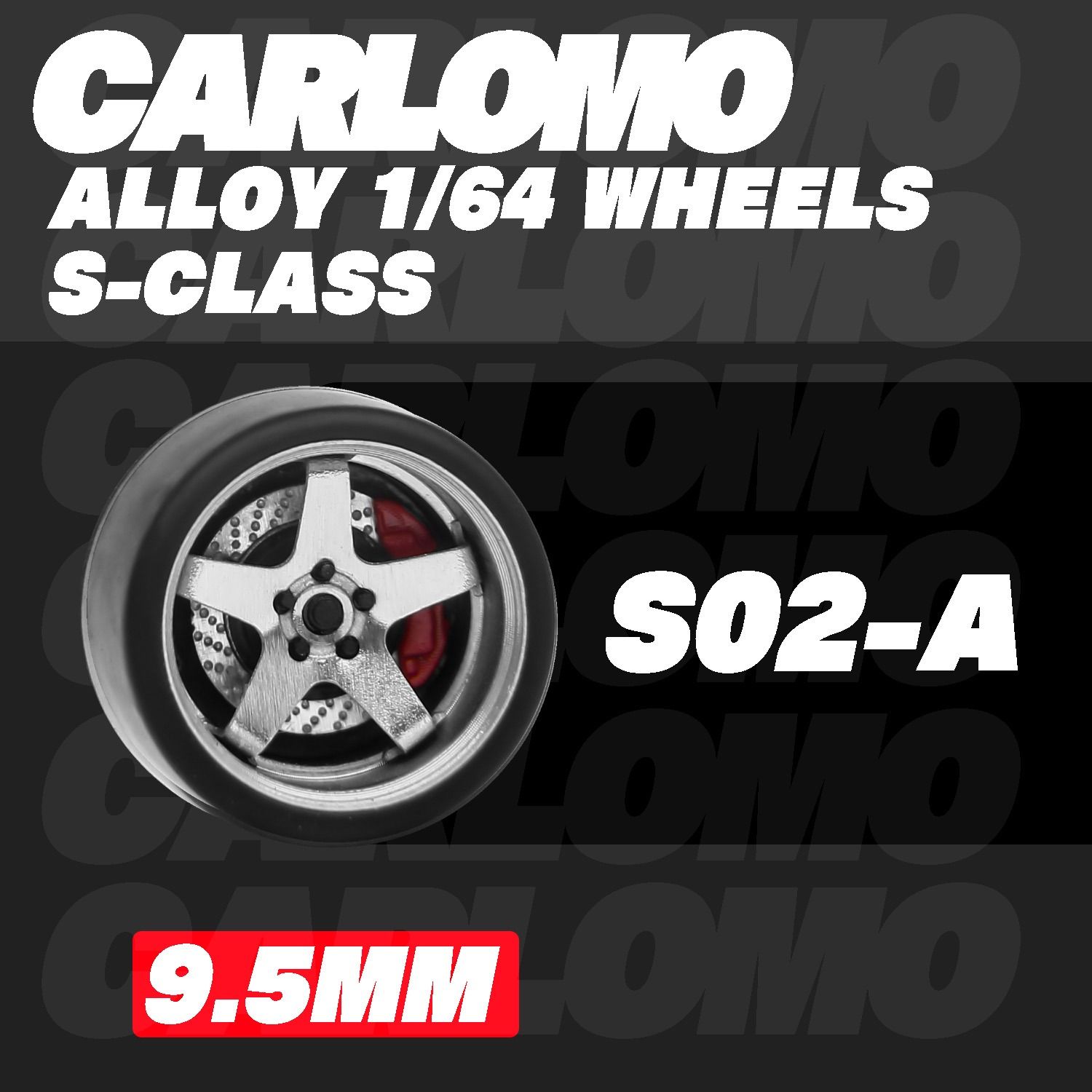 Phụ kiện độ bánh cho xe mô hình Carlomo Wheels S-Class kích thước 9,5mm bằng kim loại tỉ lệ 1:64 Carlomo S0