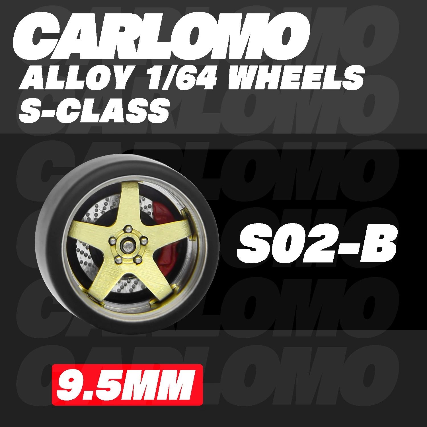 Phụ kiện độ bánh cho xe mô hình Carlomo Wheels S-Class kích thước 9,5mm bằng kim loại tỉ lệ 1:64 Carlomo S0