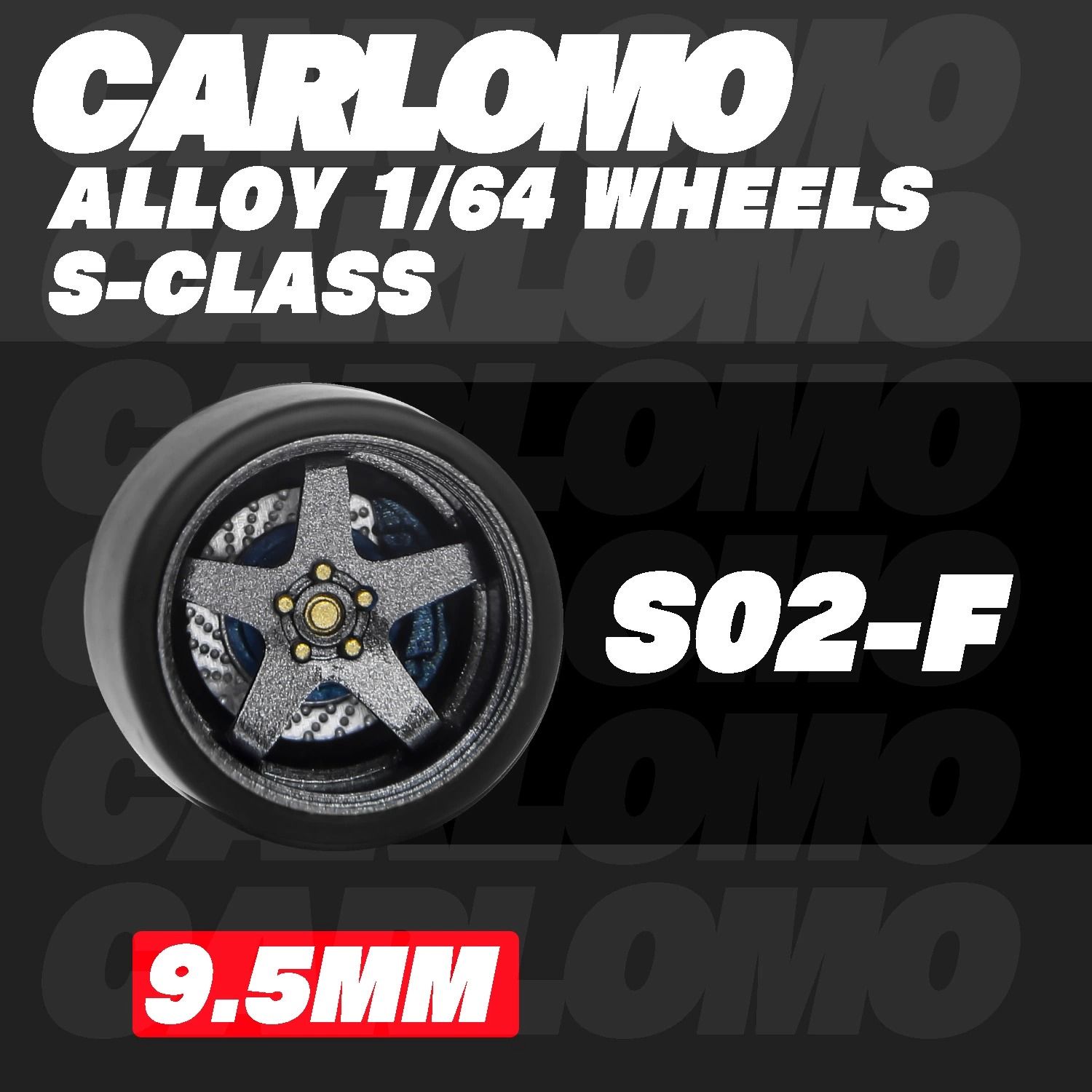 Phụ kiện độ bánh cho xe mô hình Carlomo Wheels S-Class kích thước 9,5mm bằng kim loại tỉ lệ 1:64 Carlomo S0