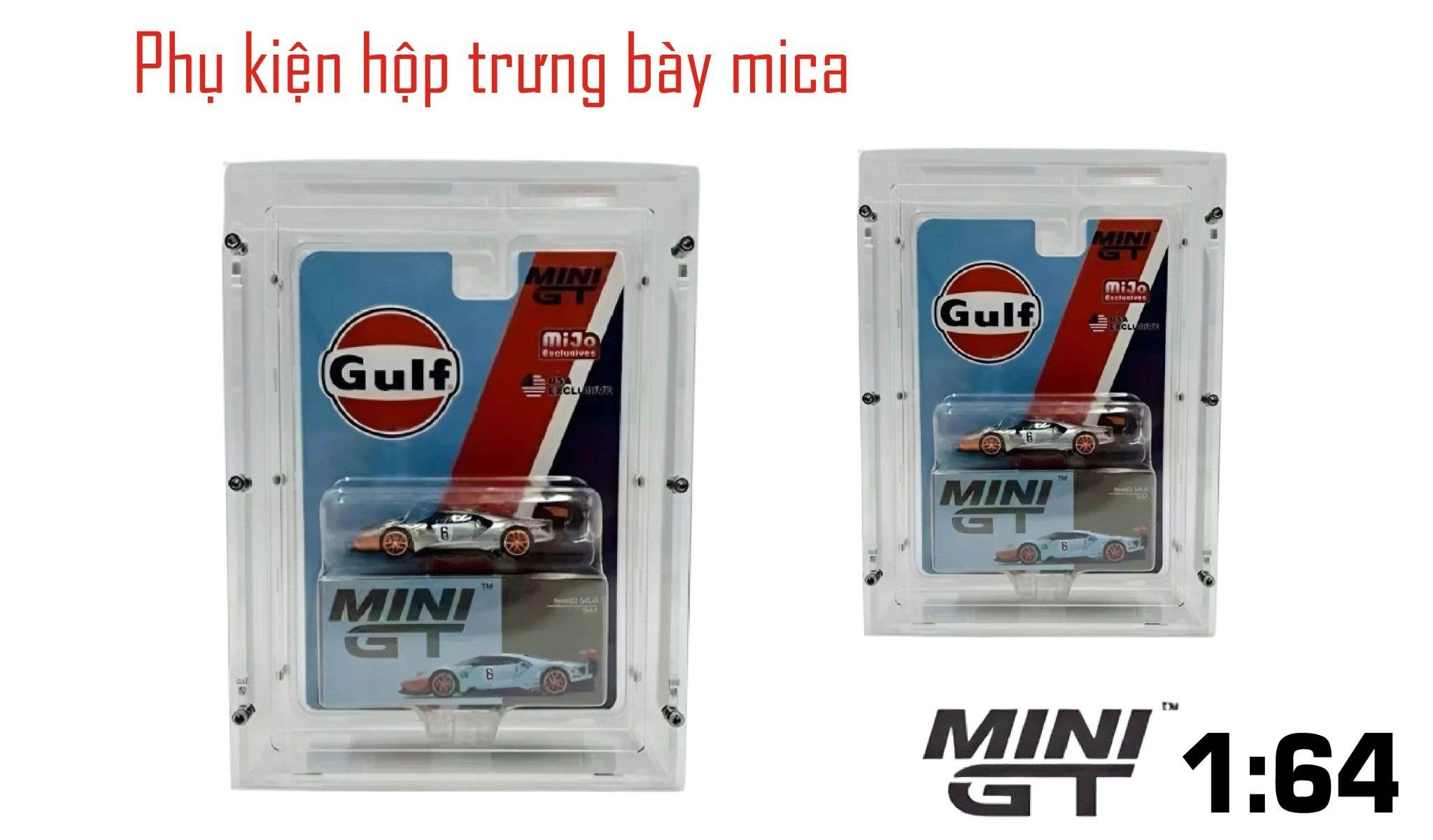 Phụ kiện hộp trưng bày mica lắp ghép- có ốc dành cho card MiniGT MGT-DUP01 tỉ lệ 1:64 PK524