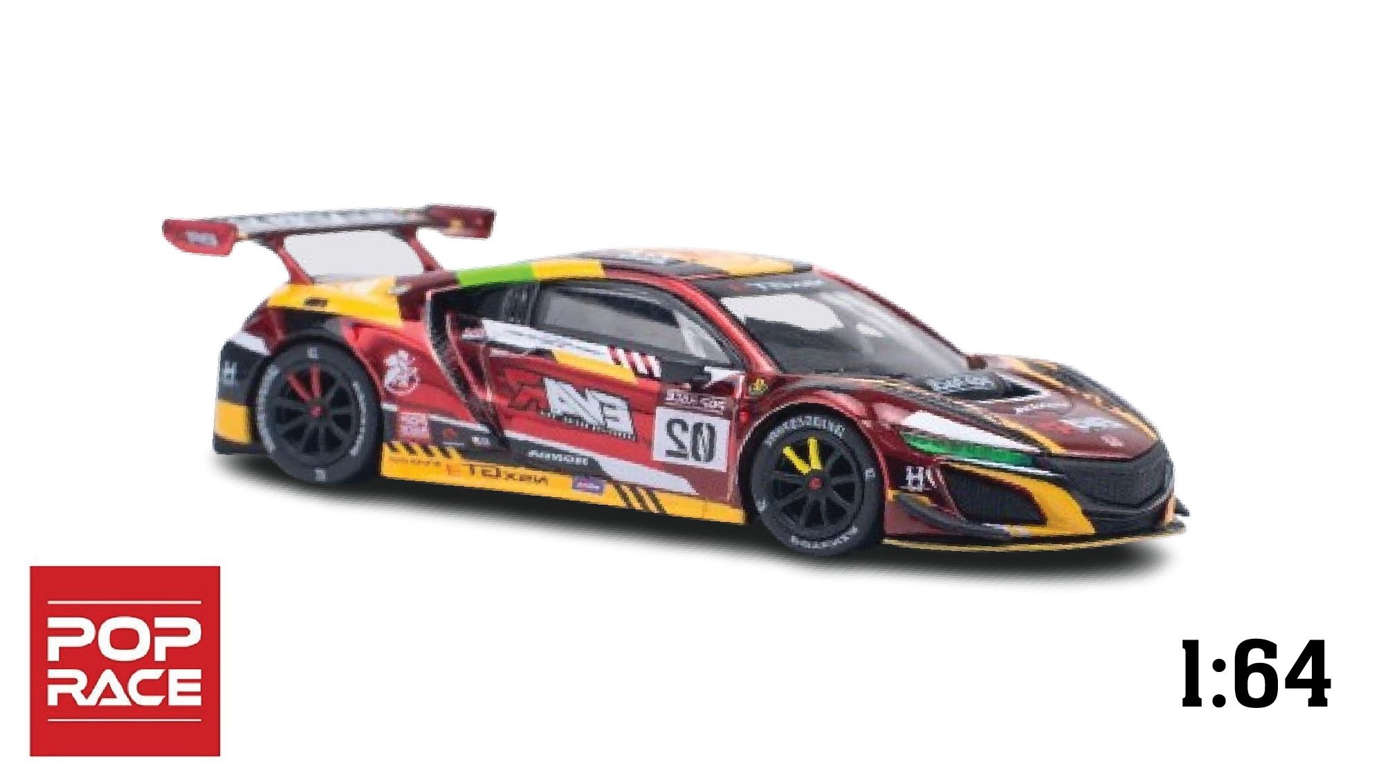 Mô hình xe Honda NSX GT3 eva rt production model-02 tỉ lệ 1:64 Poprace PR6400108