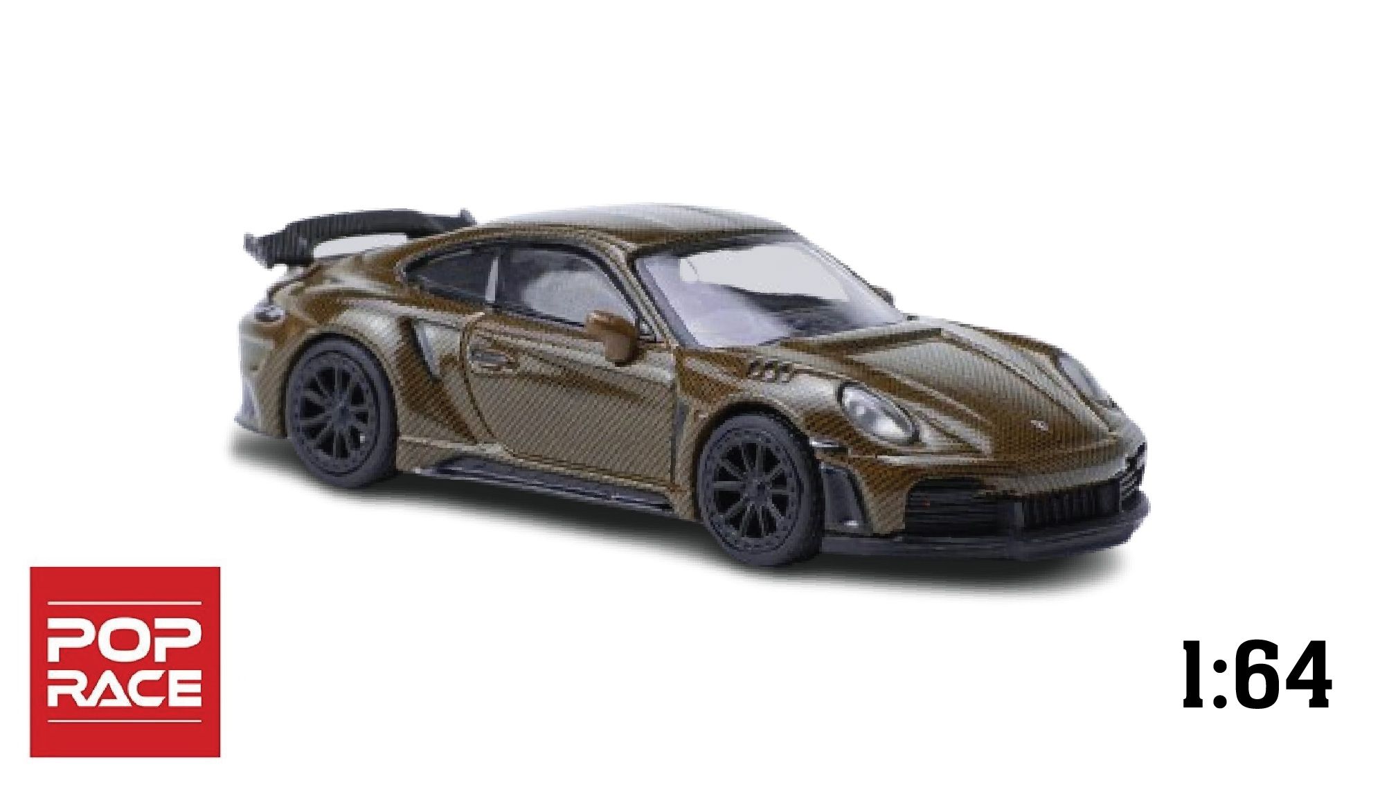 Mô hình xe Porsche 992 stinger carbon Gtr tỉ lệ 1:64 Poprace PR640049