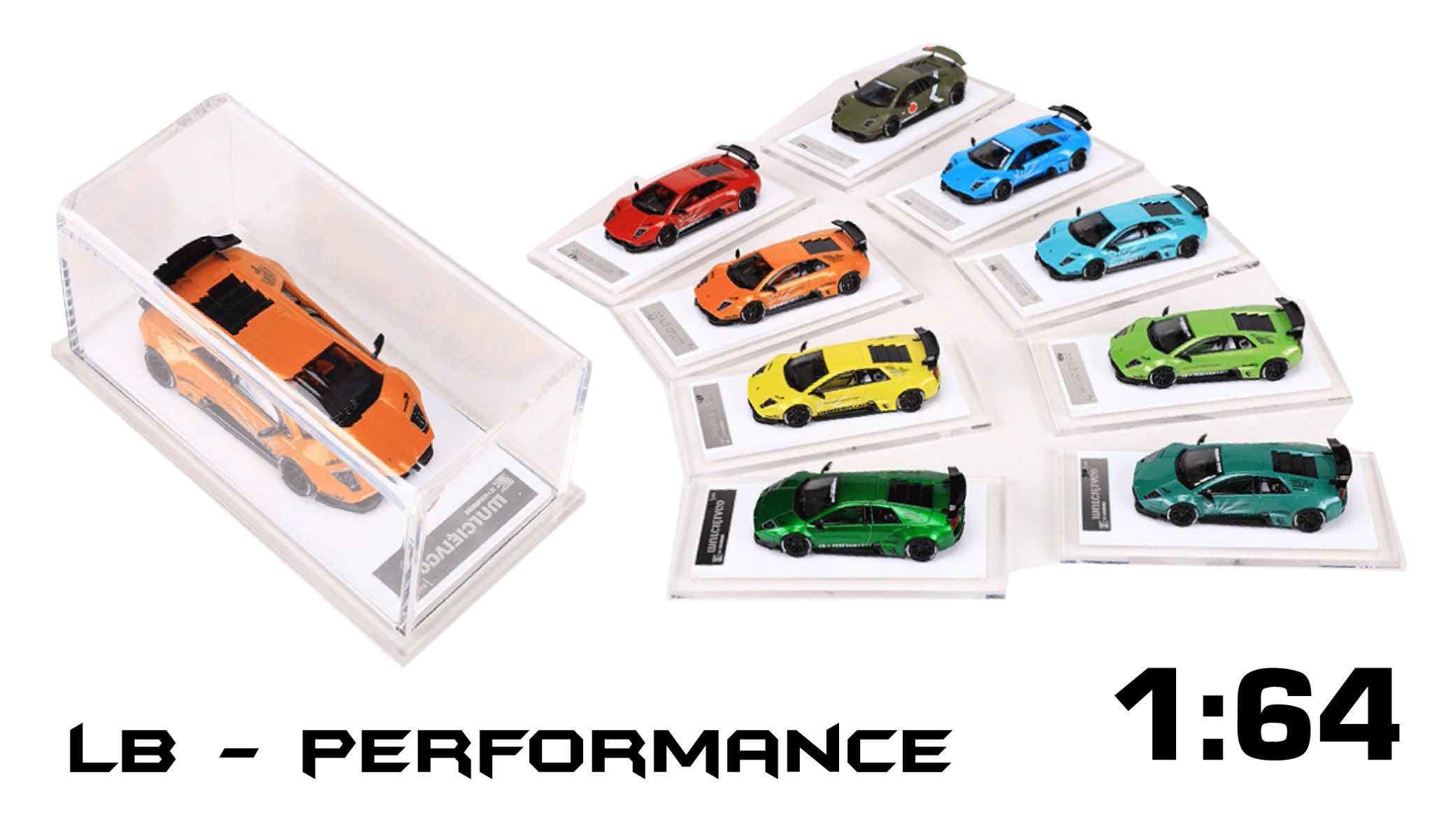 Mô hình xe Lamboghini Murcielago LBWK có đế và hộp mica tỉ lệ 1:64 Onemodel OM-LP670-1