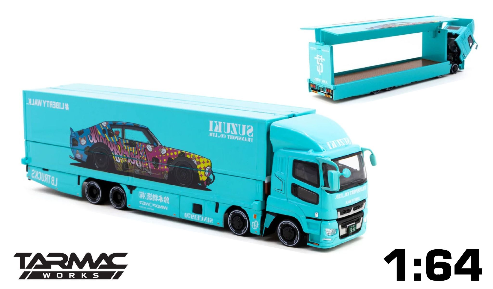 Mô hình xe Mitsubishi Fuso Super Great LB-TRUCKS tỉ lệ 1:64 Tarmac Works T64T-TL001-LBS