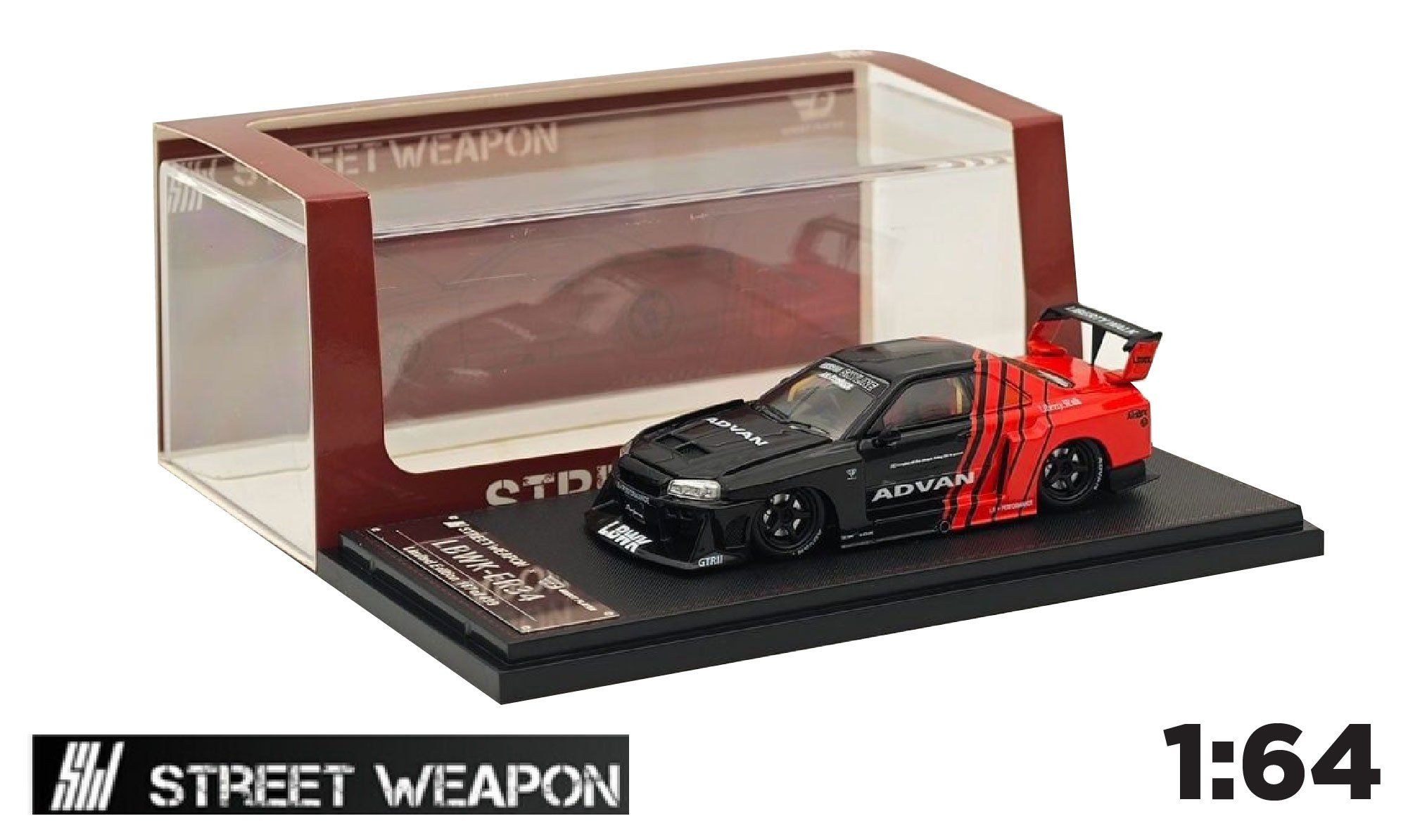 Mô hình xe Nissan Super Silhouette ER34 LBWK Advan racing Special Limited Edition 499pcs tỉ lệ 1:64 Street weapon OT64078