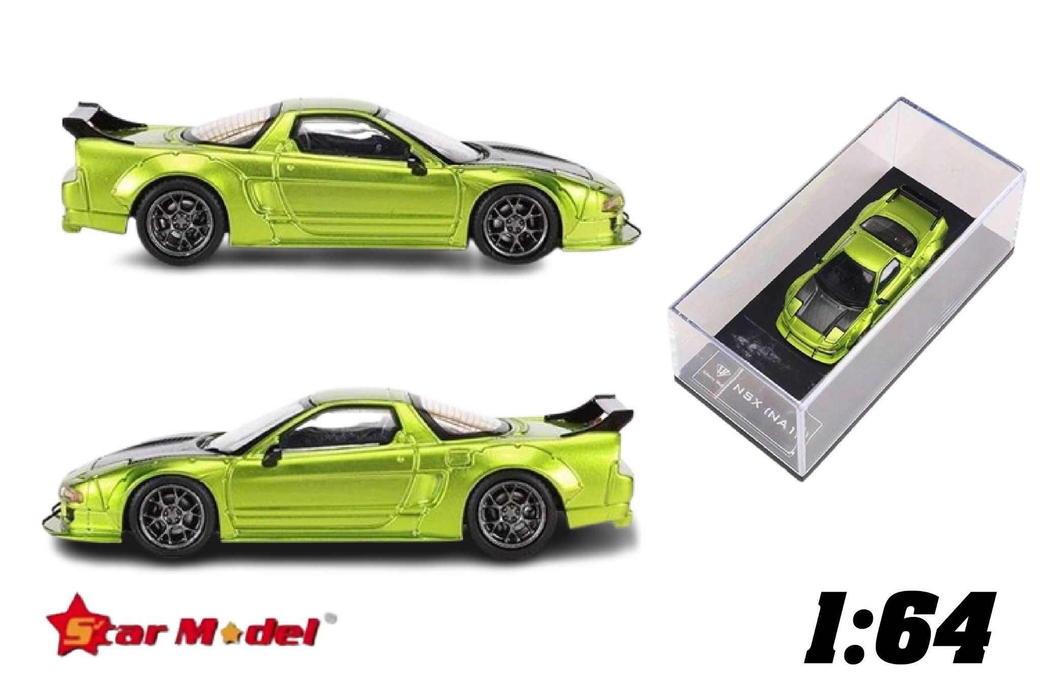 Mô hình xe Honda NSX NA1 wide body modified có hộp mica tỉ lệ 1:64 Star Model Star-NSX-1