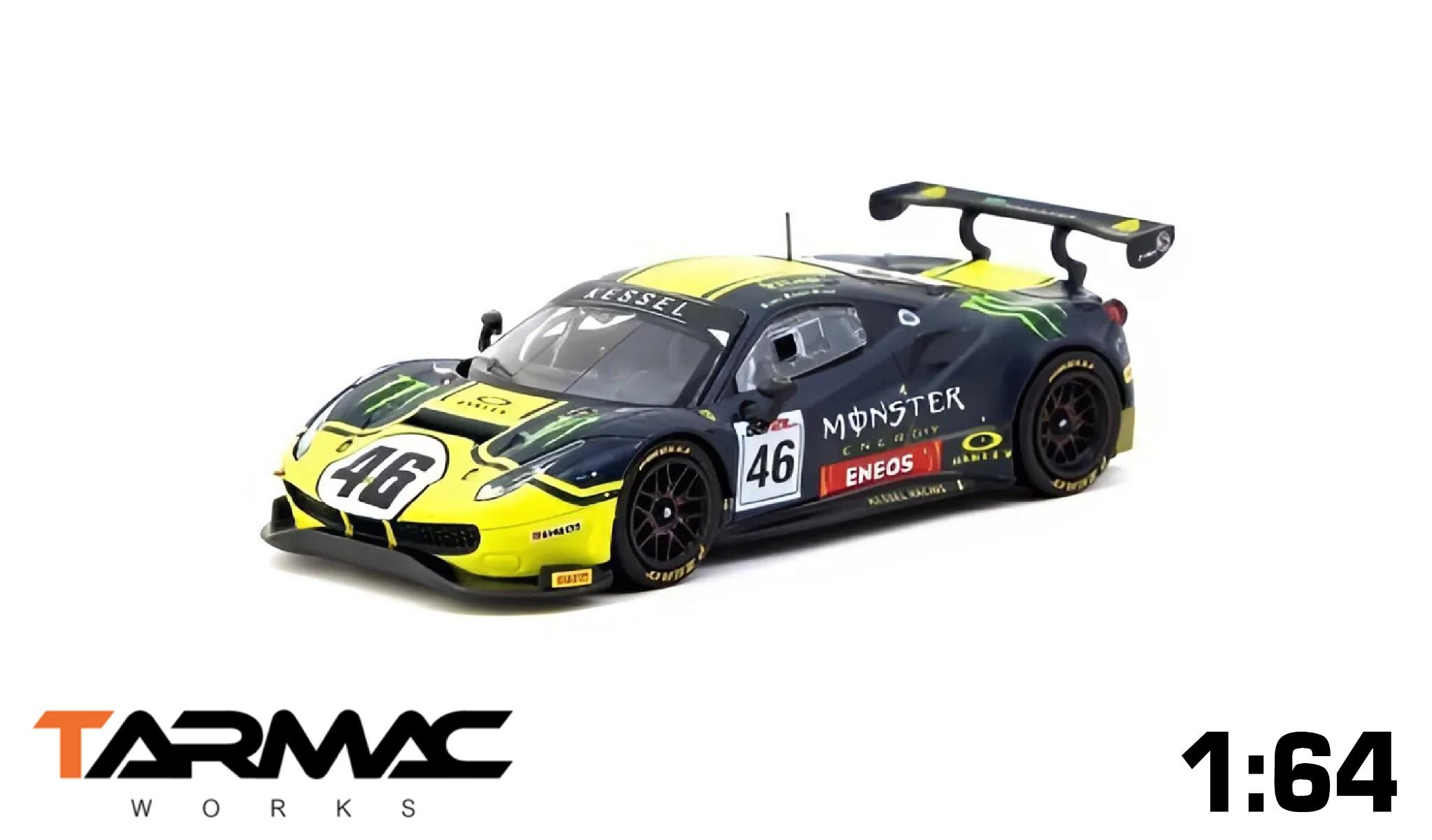 Mô hình xe Ferrari 488 GT3 Gulf 12 Hours 2019 tỉ lệ 1:64 Tarmac Works T64-072-19GUF46