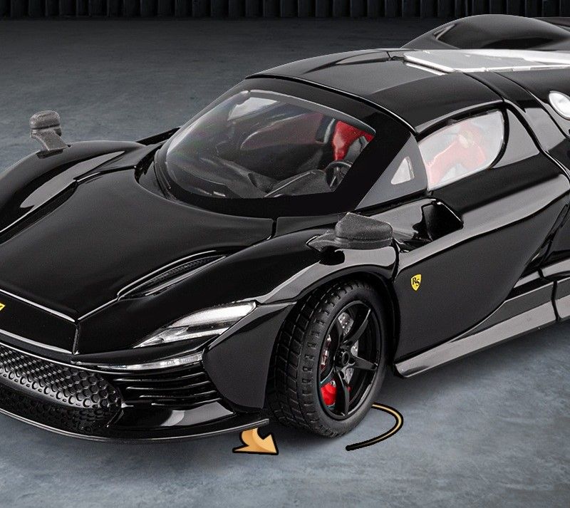 Mô hình xe Ferrari Daytona Sp3 full open - tháo mui được có âm thanh - đèn tỉ lệ 1:22 Jiaye model VB24415