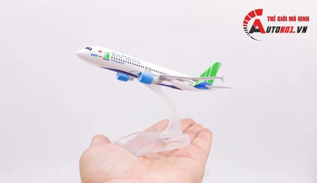 Mô hình máy bay Việt Nam Bamboo Airways Airbus A320 16cm MB16136