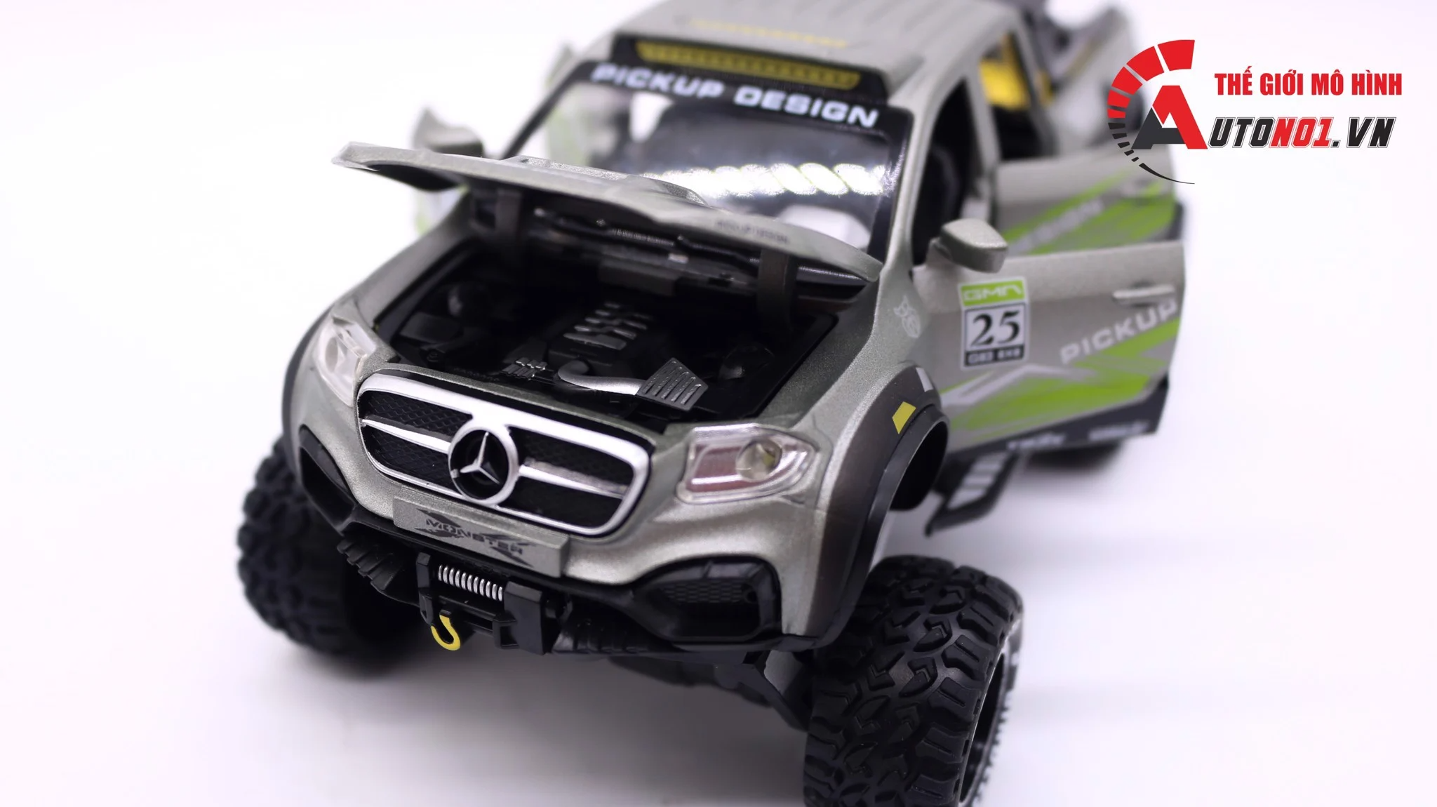 Mô hình xe Mercedes X-Class 6x6 Pickup Offroad 1:28 Chimei Model 7149