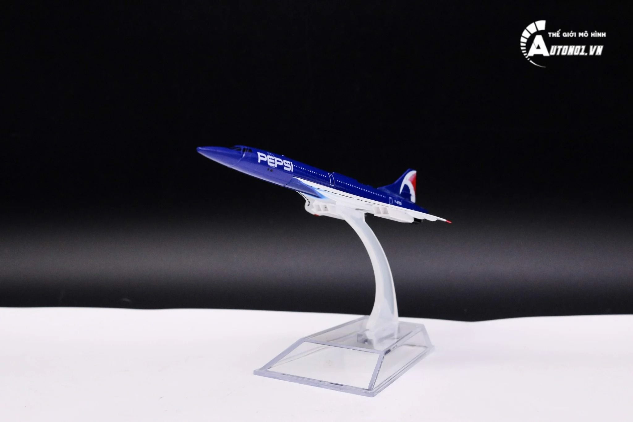 Mô hình máy bay phản lực Concorde Pepsi France – British airway 16cm MB16163