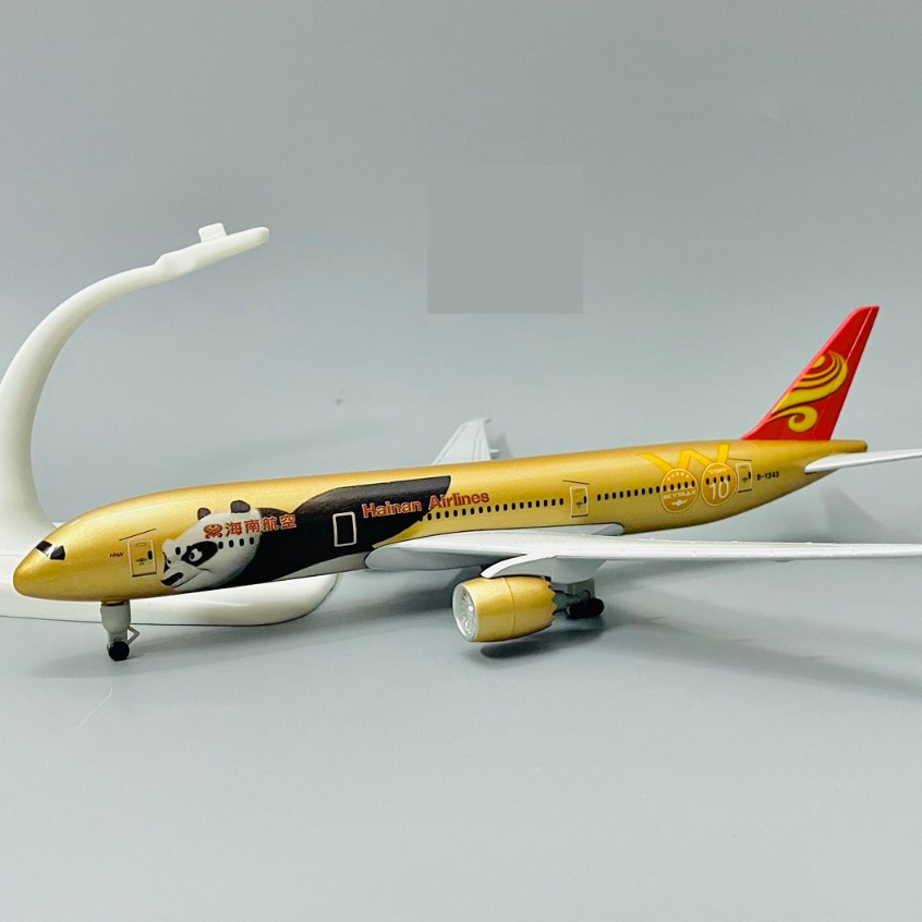 Mô hình máy bay Hainan Panda Boeing B787 gold kích thước 20cm MB20090