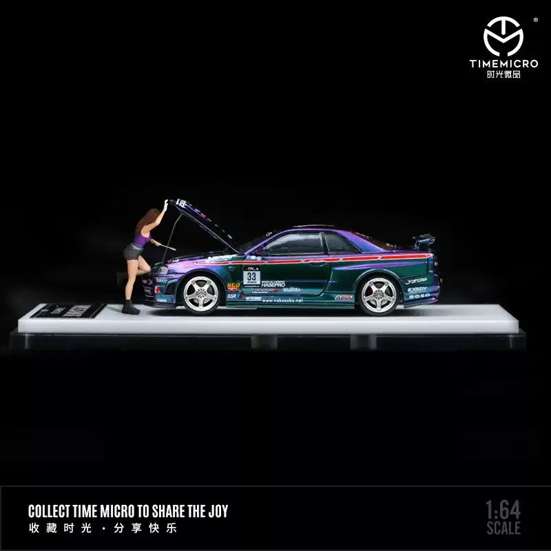  Mô hình xe ô tô Nissan GTR 34 Mazora 33 Chameleon tỉ lệ 1:64 Time micro TM643418 