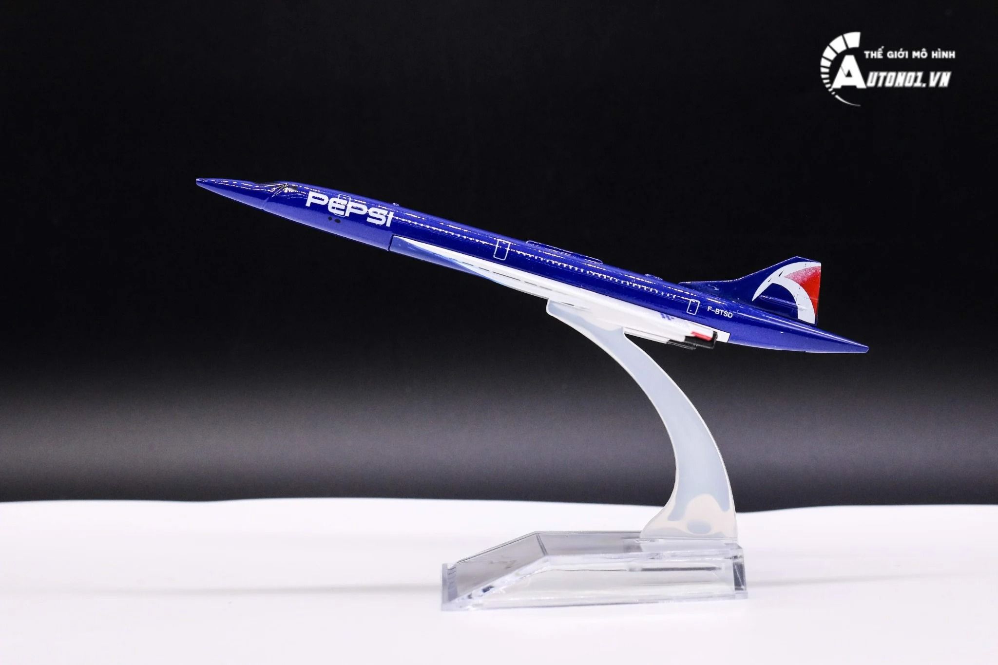 Mô hình máy bay phản lực Concorde Pepsi France – British airway 16cm MB16163