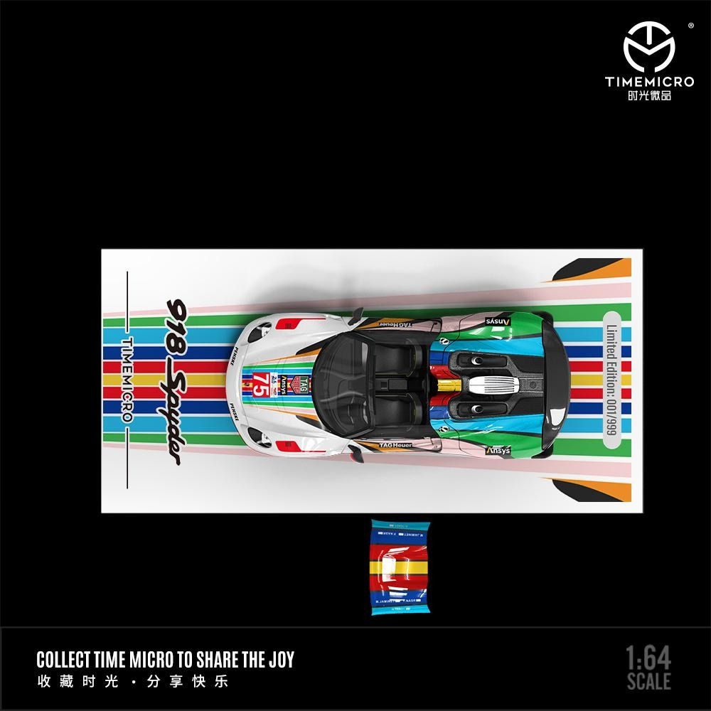 Mô hình xe Porsche 918 Spyder Le Mans Livery tỉ lệ 1:64 Time micro TM643521