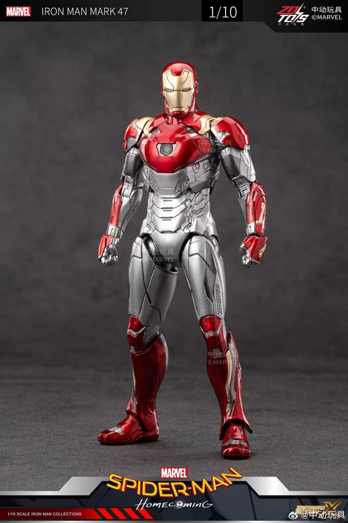 Mô hình nhân vật Marvel Ironman người sắt Iron man Mark 47 MK47 SHF Avengers tỉ lệ 1:10 22CM ZD Toys FG262