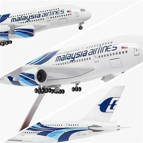 Mô hình máy bay Malaysia Airlines Airbus A380 47cm 1:160 có đèn led tự động theo tiếng vỗ tay hoặc chạm MB47026