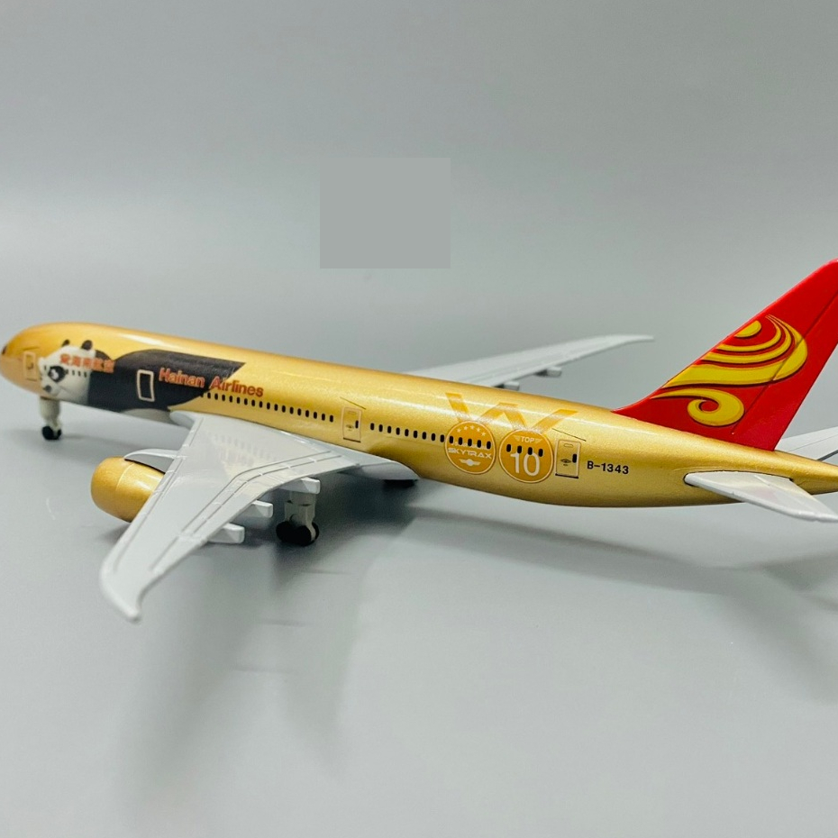 Mô hình máy bay Hainan Panda Boeing B787 gold kích thước 20cm MB20090