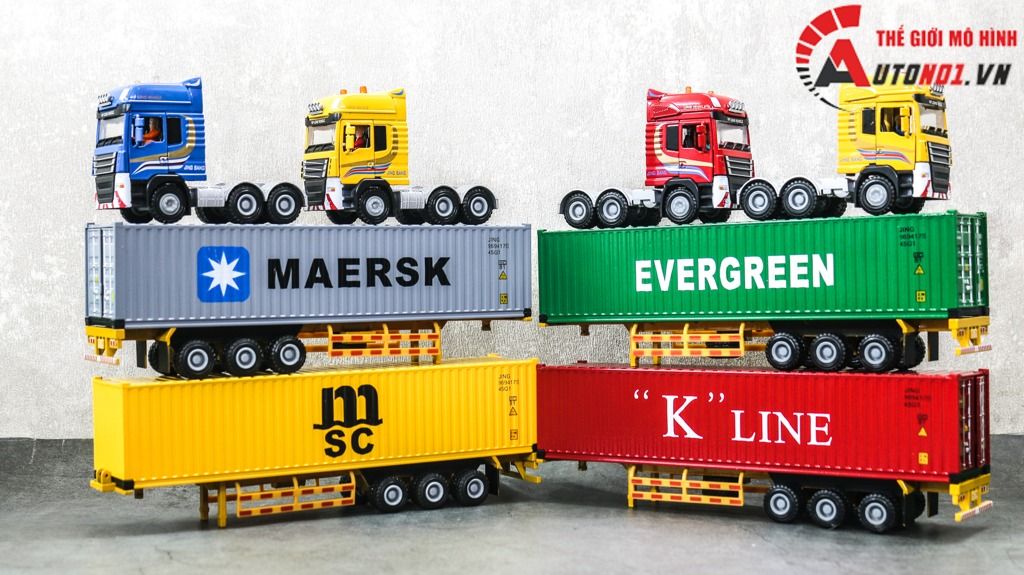 MÔ HÌNH XE CONTAINER CHỞ HÀNG 1:50 JINGBANG 7877A