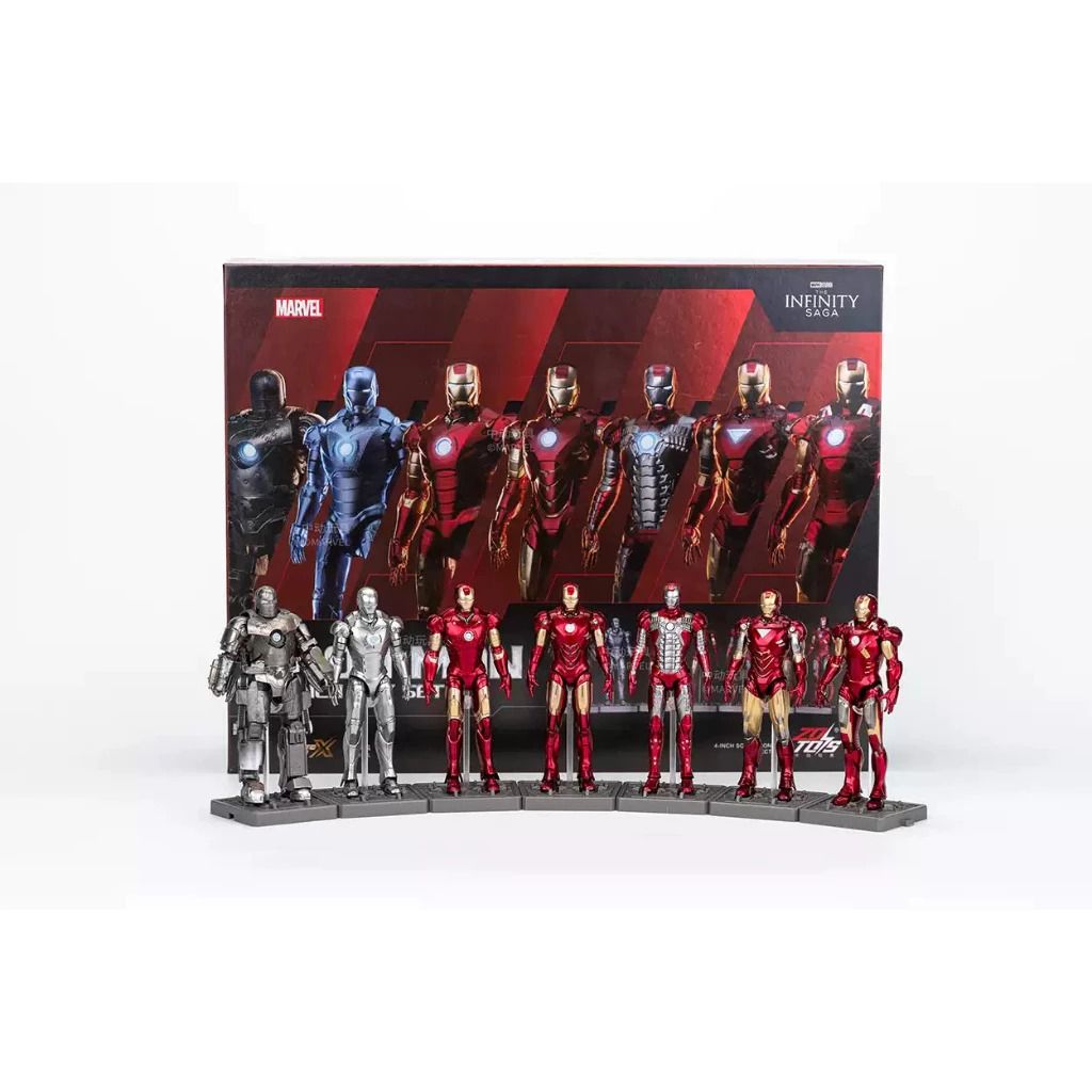 Mô hình nhân vật Marvel bộ 7 người sắt Iron man MK1 - MK7 SHF Iron man Toy sets tỉ lệ 1:18 ( 7cm ) ZD Toys FG288