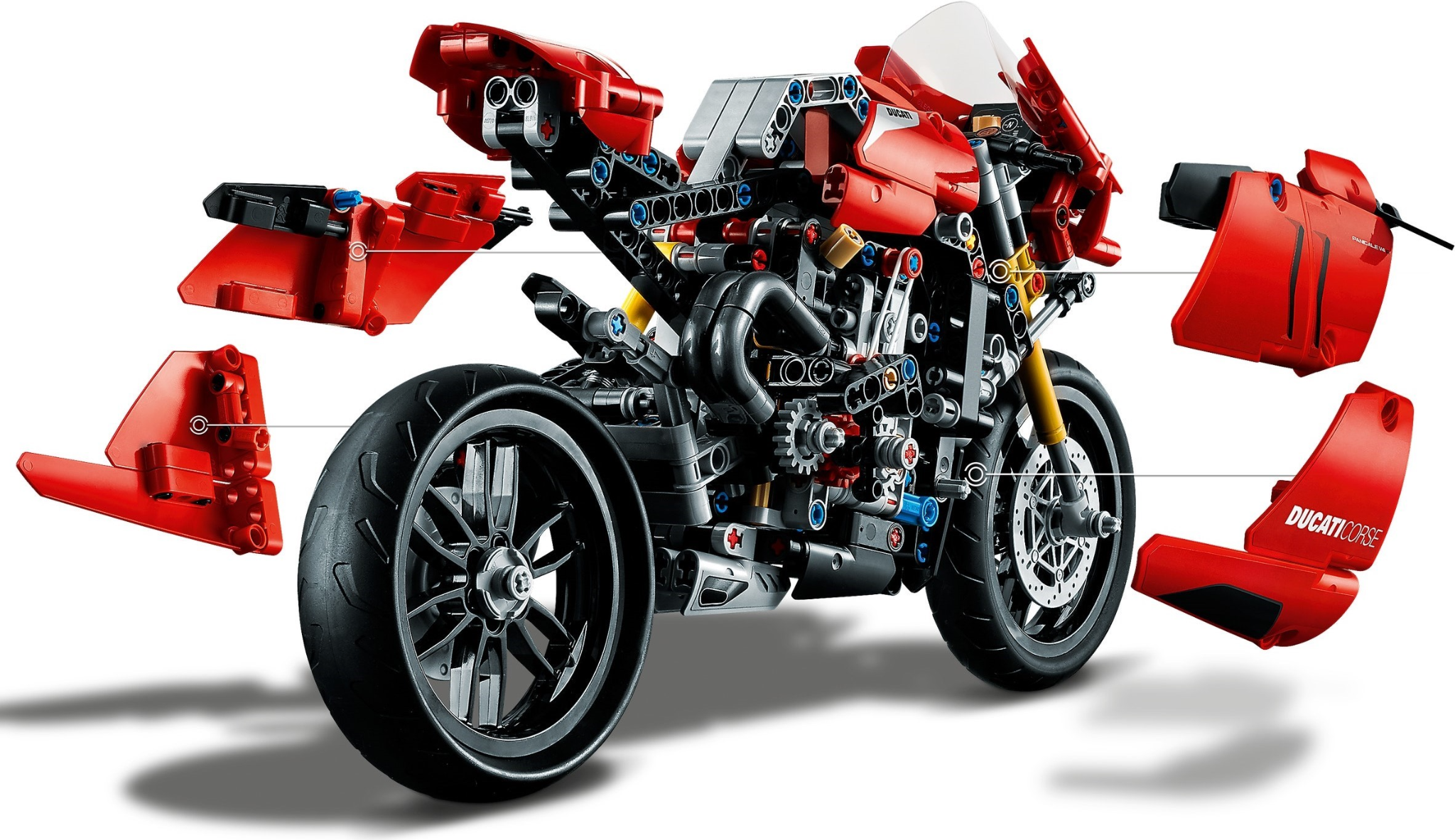 Mô hình xe mô tô lắp ghép Ducati Panigale V4R Technics 646 pcs tỉ lệ 1:5 LG032