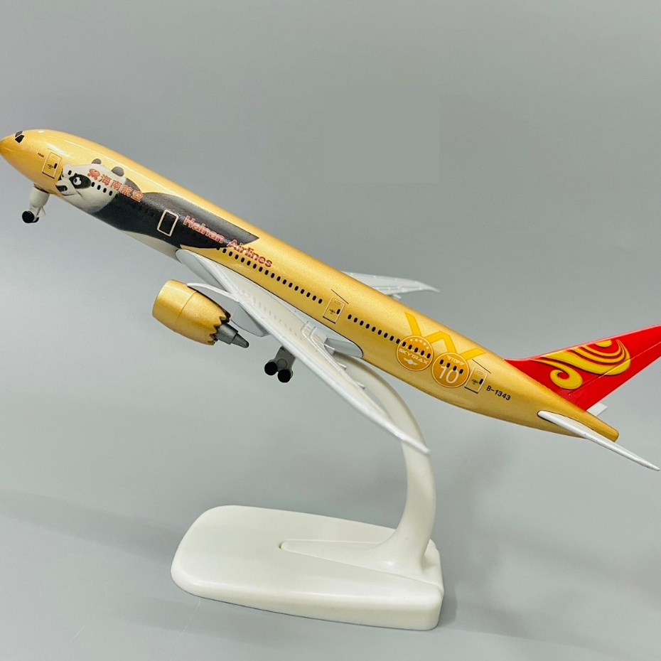 Mô hình máy bay Hainan Panda Boeing B787 gold kích thước 20cm MB20090
