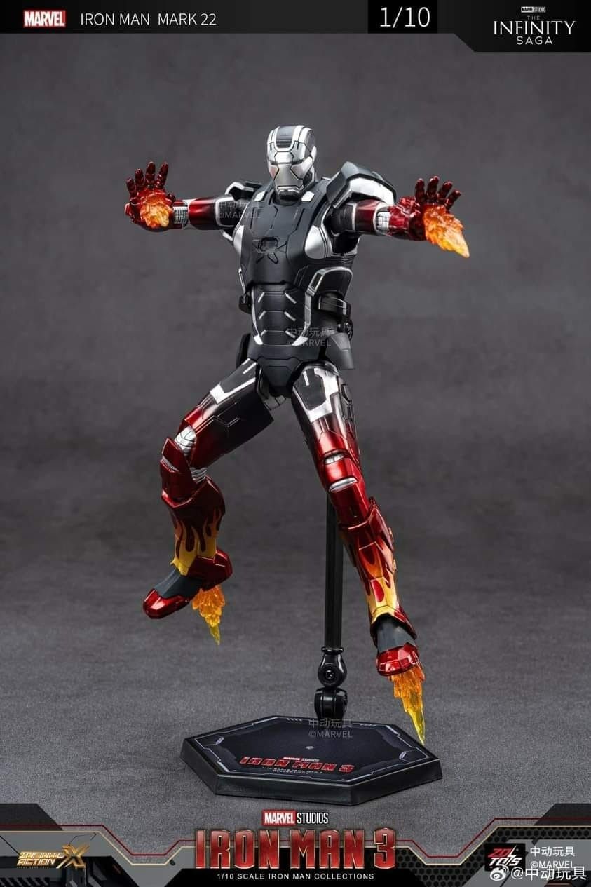 Mô hình nhân vật Marvel Iron man người sắt Iron man Mark 22 MK22 SHF Iron man 3 tỉ lệ 1:10 18CM ZD Toys FG262