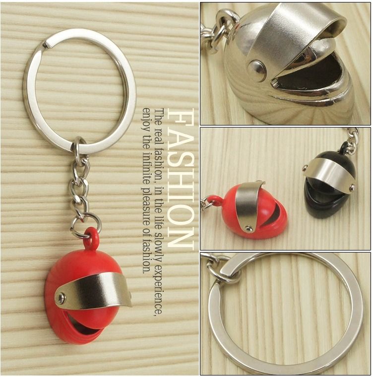 Móc khóa kim loại hình nón fullface - nón công trình kích thước 8cm MK021