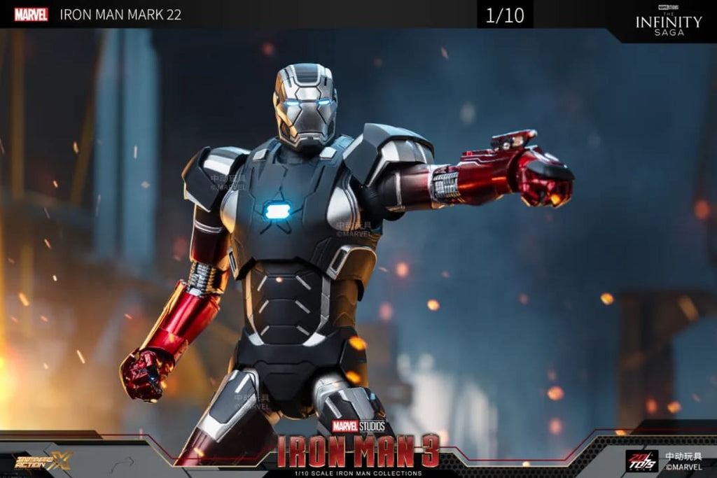 Mô hình nhân vật Marvel Iron man người sắt Iron man Mark 22 MK22 SHF Iron man 3 tỉ lệ 1:10 18CM ZD Toys FG262