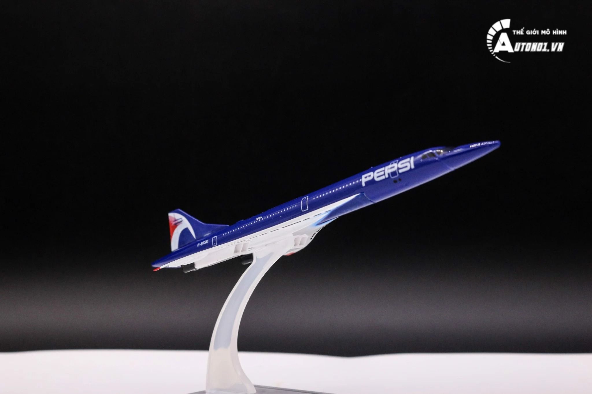 Mô hình máy bay phản lực Concorde Pepsi France – British airway 16cm MB16163