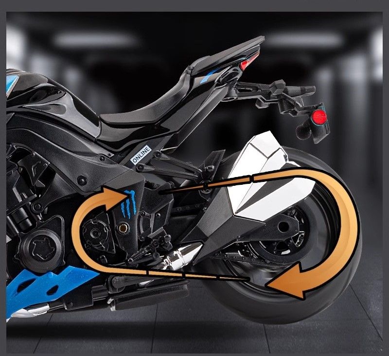 Mô hình xe mô tô Kawasaki Ninja Z1000 có ben nâng tỉ lệ 1:12 Jiaye model MT12015