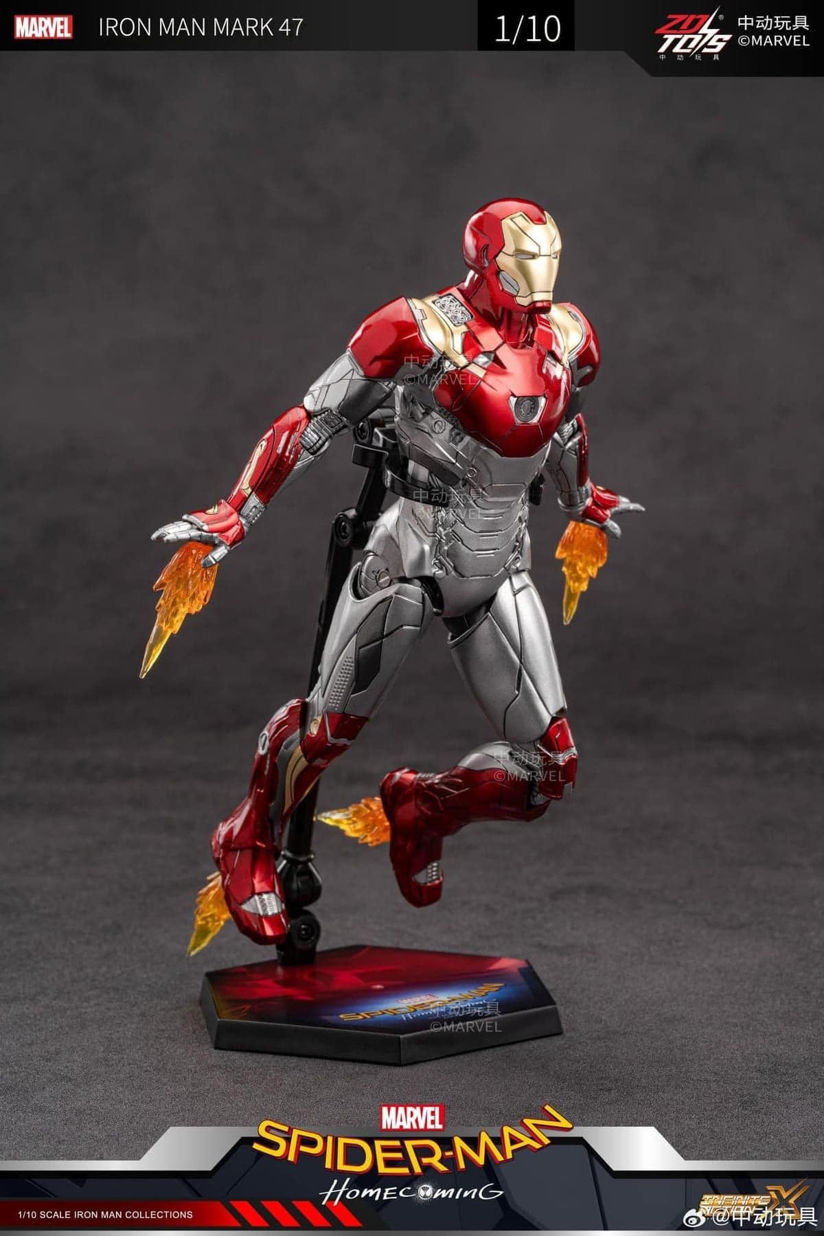 Mô hình nhân vật Marvel Ironman người sắt Iron man Mark 47 MK47 SHF Avengers tỉ lệ 1:10 22CM ZD Toys FG262