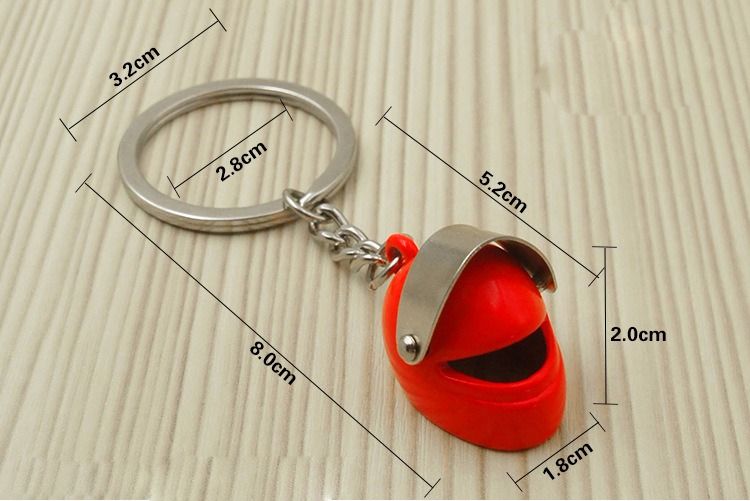 Móc khóa kim loại hình nón fullface - nón công trình kích thước 8cm MK021