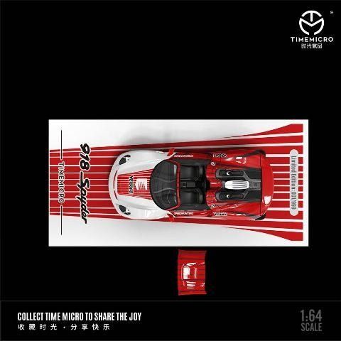 Mô hình xe Porsche 918 Red Le Mans Livery - Time Micro tỉ lệ 1:64 TM643522