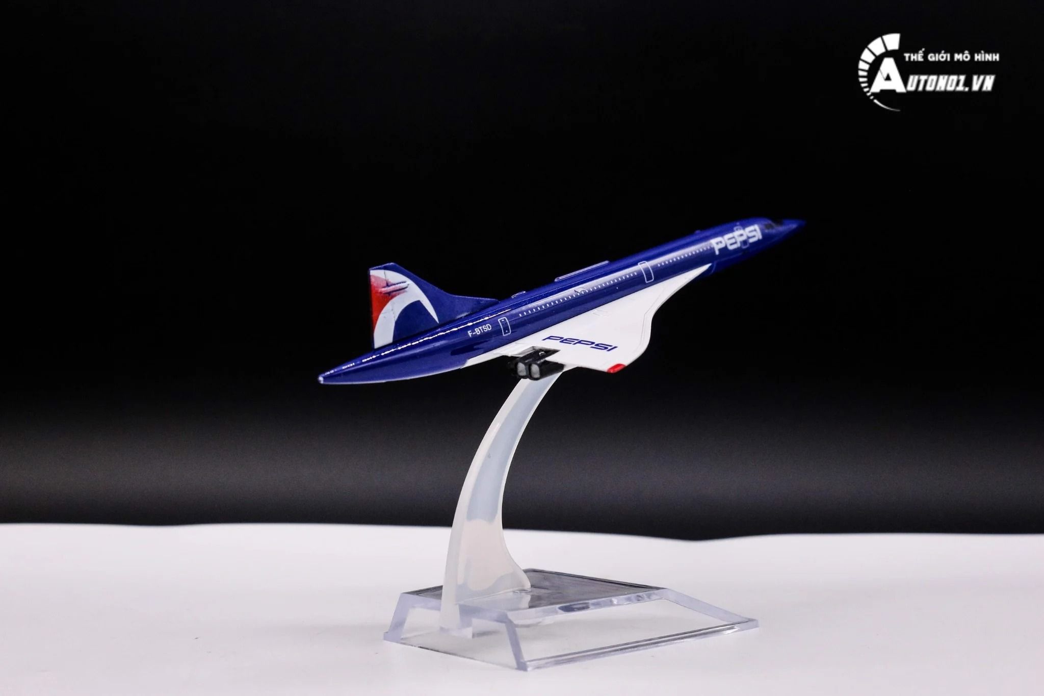 Mô hình máy bay phản lực Concorde Pepsi France – British airway 16cm MB16163