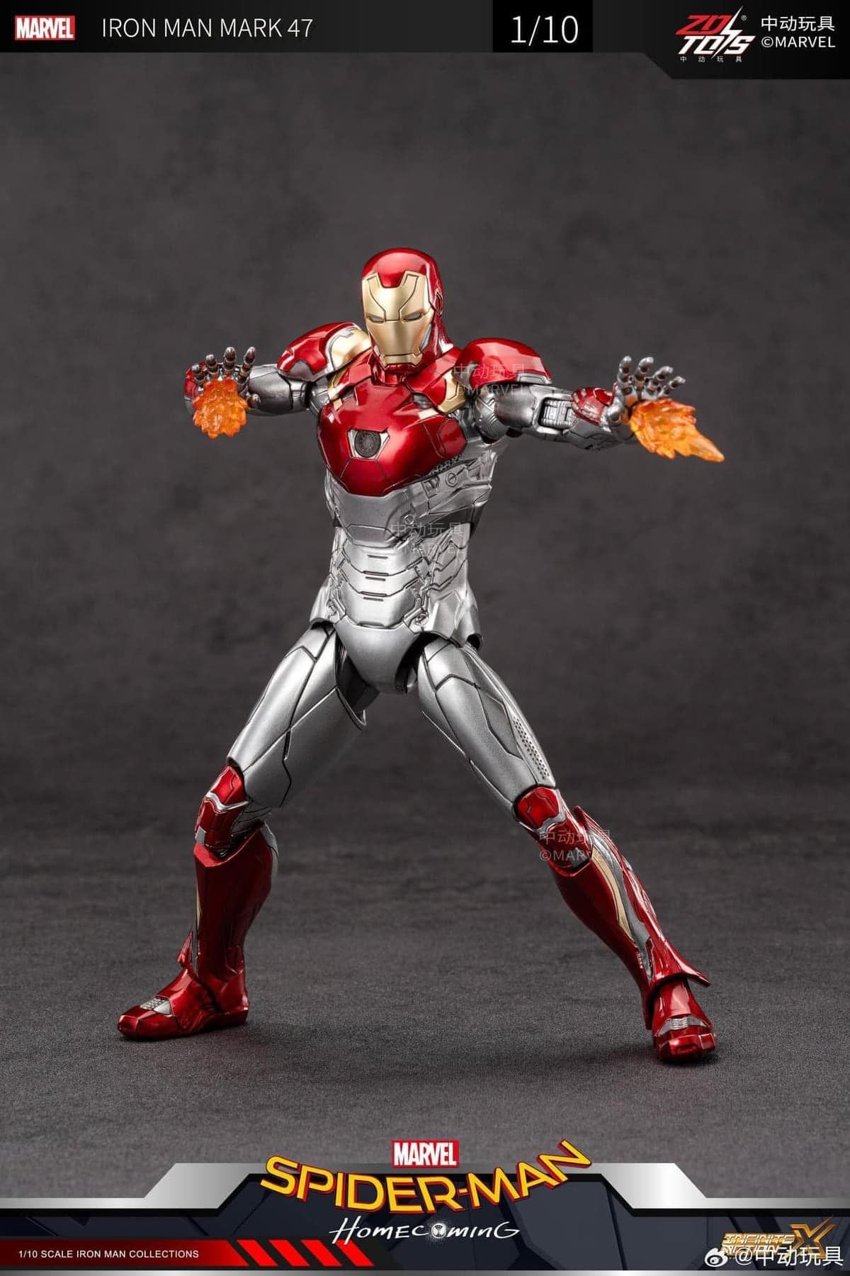 Mô hình nhân vật Marvel Ironman người sắt Iron man Mark 47 MK47 SHF Avengers tỉ lệ 1:10 22CM ZD Toys FG262