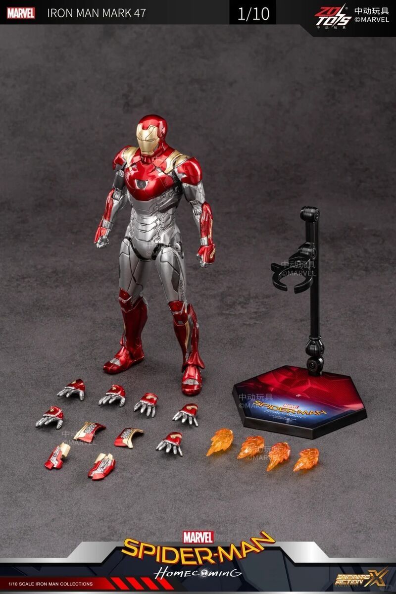 Mô hình nhân vật Marvel Ironman người sắt Iron man Mark 47 MK47 SHF Avengers tỉ lệ 1:10 22CM ZD Toys FG262