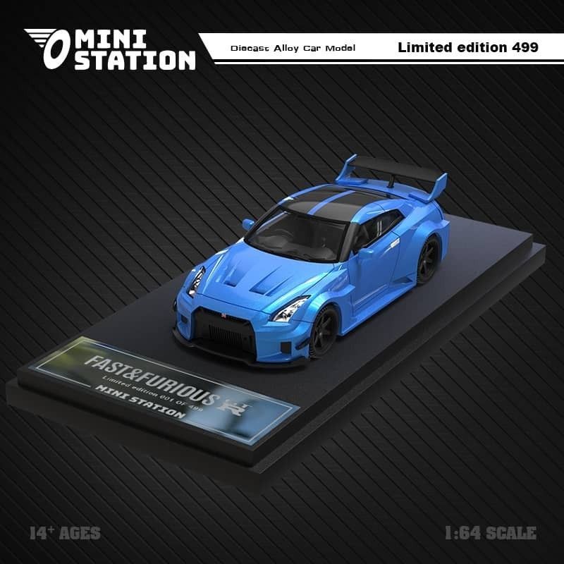 Mô hình xe ô tô Nissan GT R35 3.0 Fast & Furious 6 Brian's Limited 499 pcs tỉ lệ 1:64 Mini Station