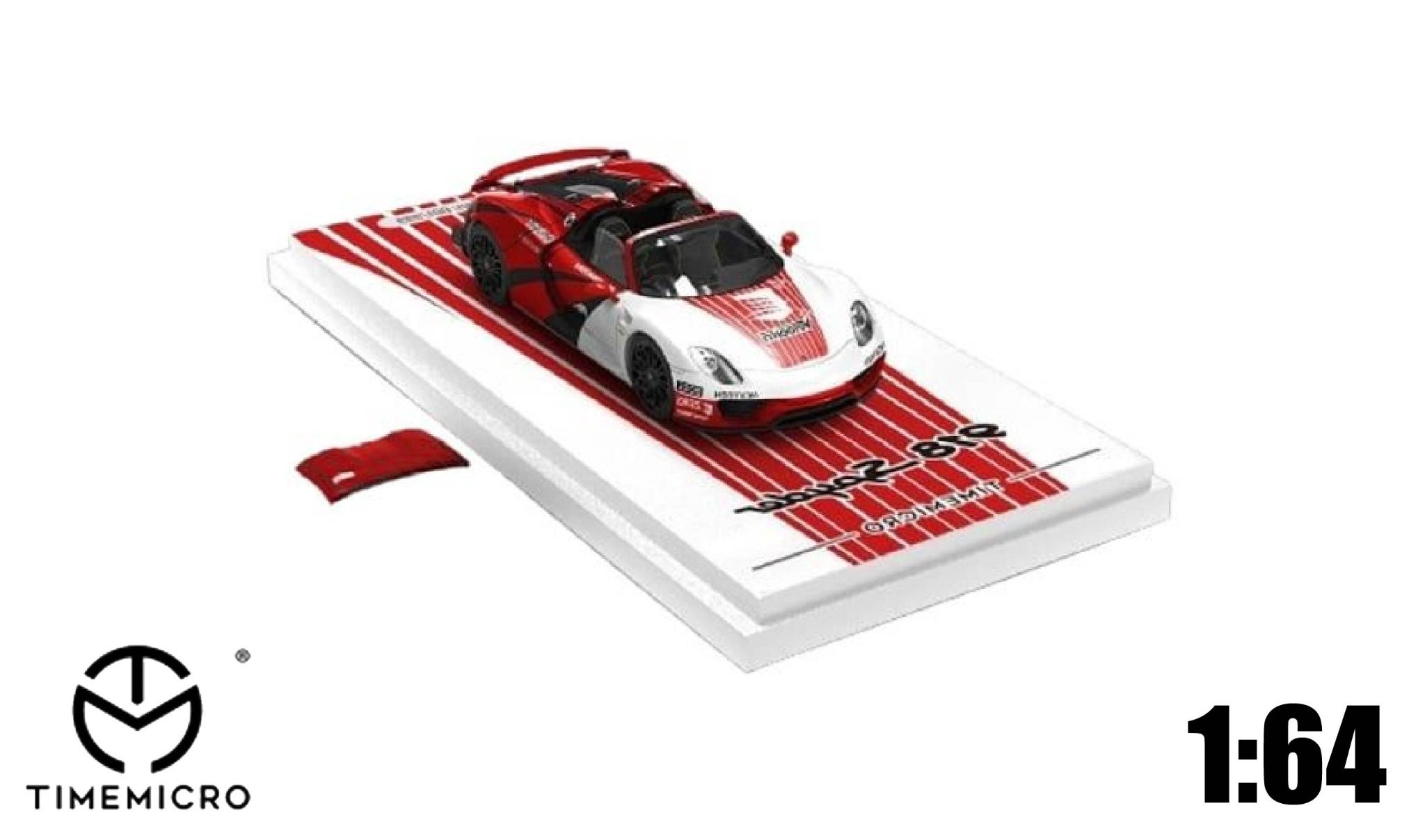 Mô hình xe Porsche 918 Red Le Mans Livery - Time Micro tỉ lệ 1:64 TM643522