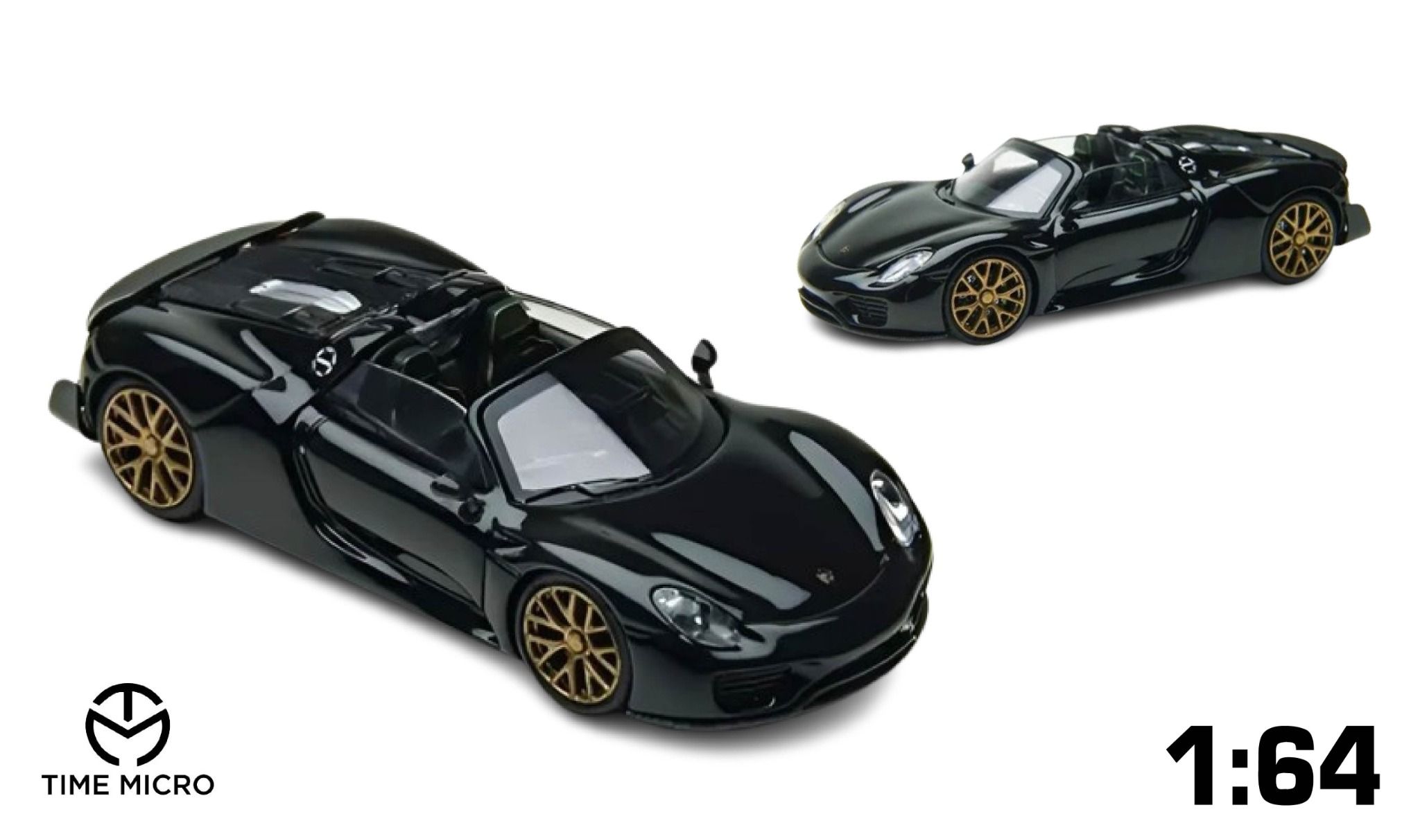 Mô hình xe Porsche 918 Spyder Black Gold tỉ lệ 1:64 Time Micro TM643528