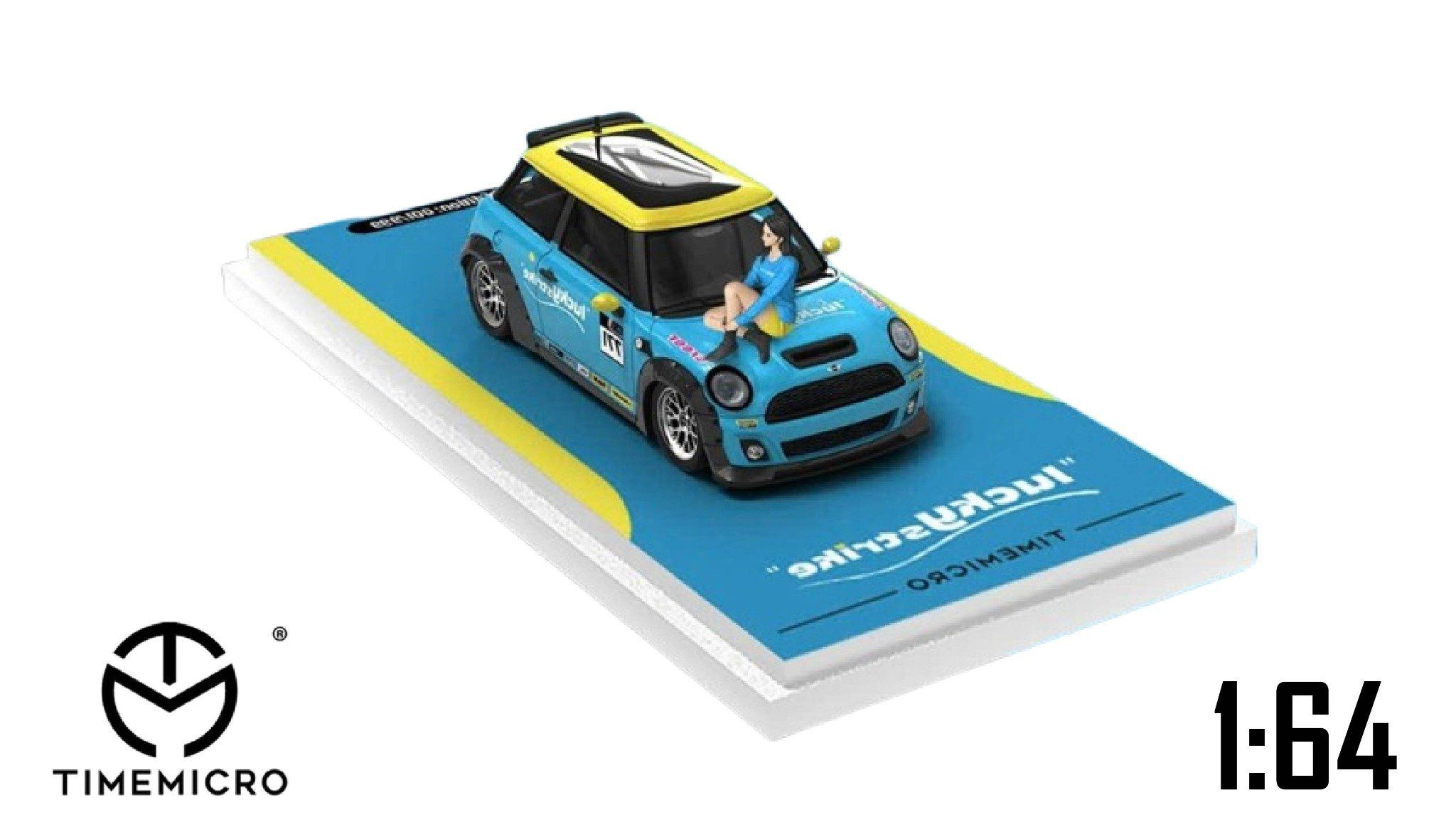 Mô hình xe Mini Cooper Yellow blue Internet Celebrity