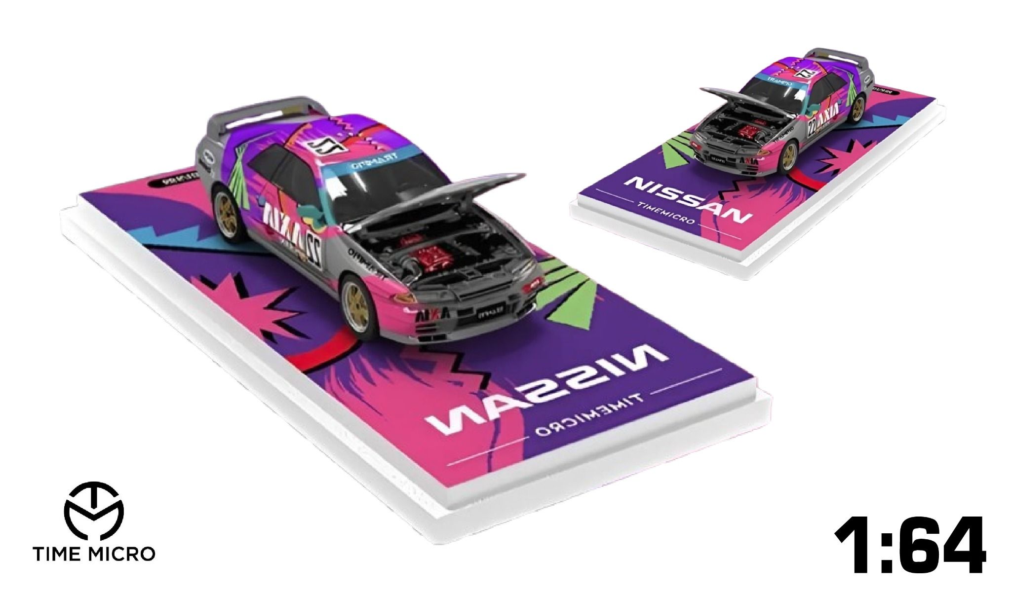 Nissan GTR R32 AXIA #22 Livery - Silver Limited 499 PCS tỉ lệ 1:64 TM644131