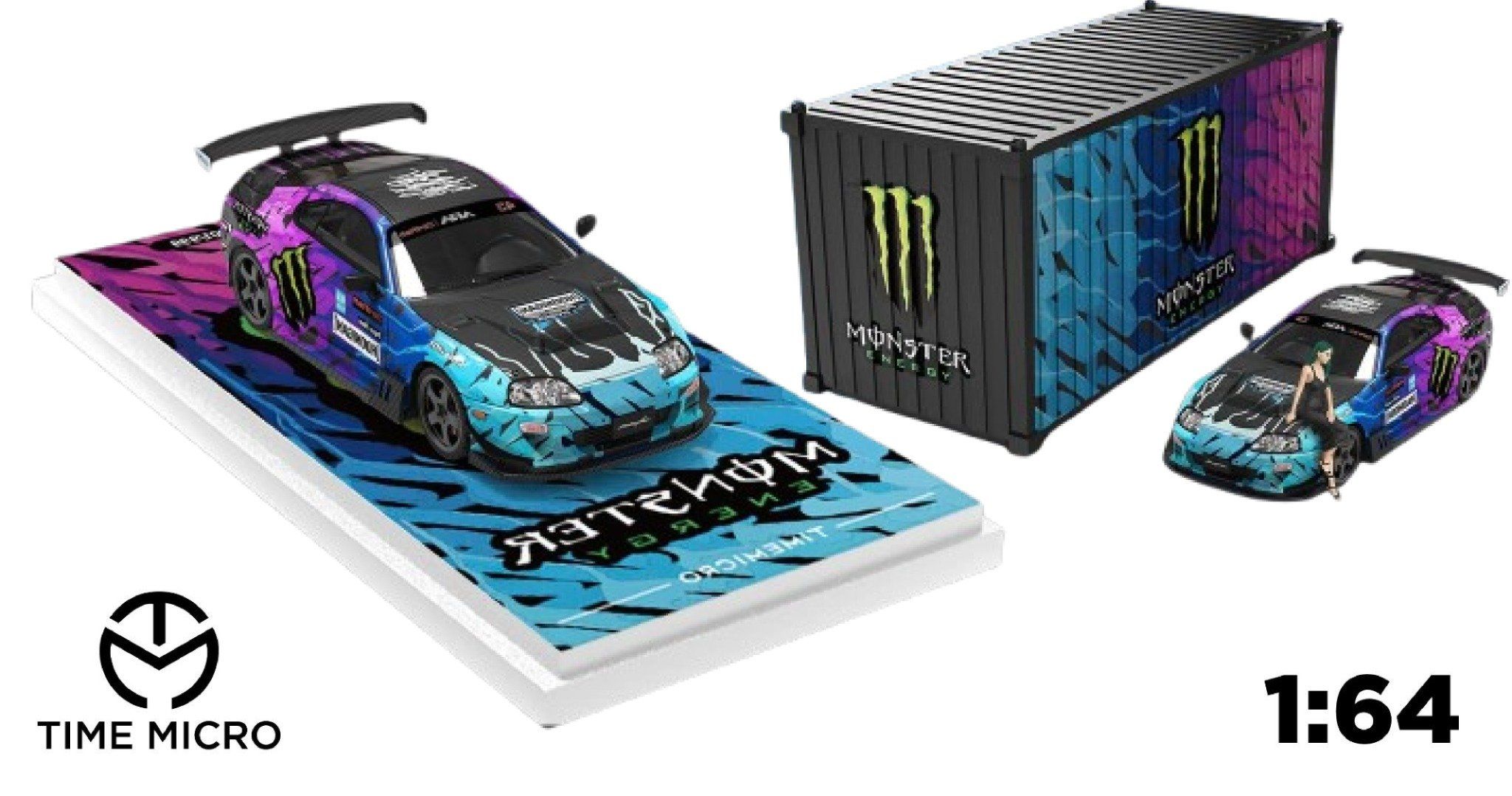Mô hình xe Toyota Supra A80Z Black Ghost Claw Monster limited 999pcs tỉ lệ 1:64 Time micro TM644440