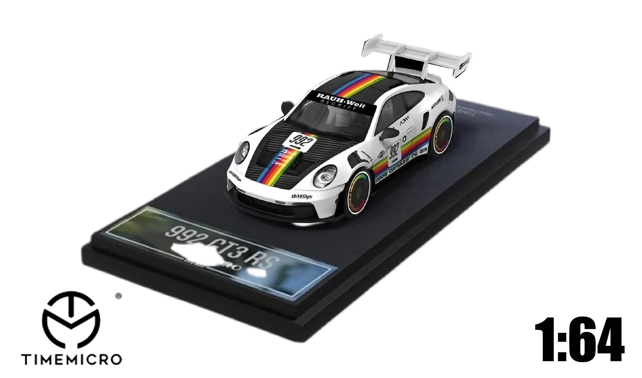 Mô hình xe Porsche 992 GT3 RS White Apple tỉ lệ 1:64 Time Micro TM644611